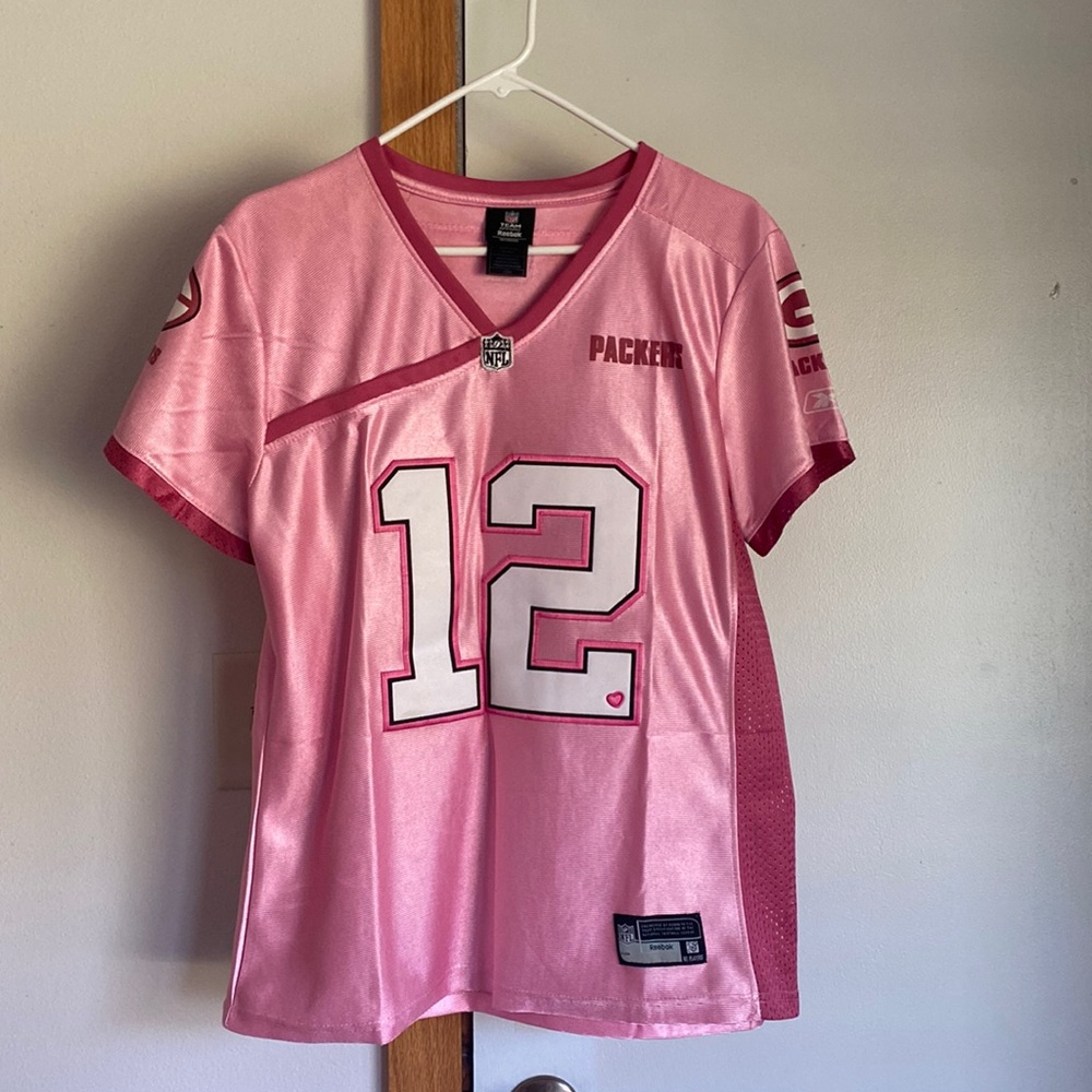 Green Bay Packers Aaron Rogers Pink Jersey